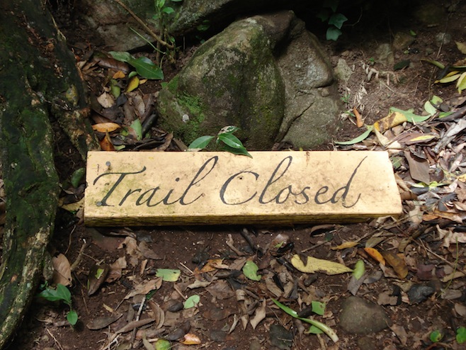 Statia Trail Closed